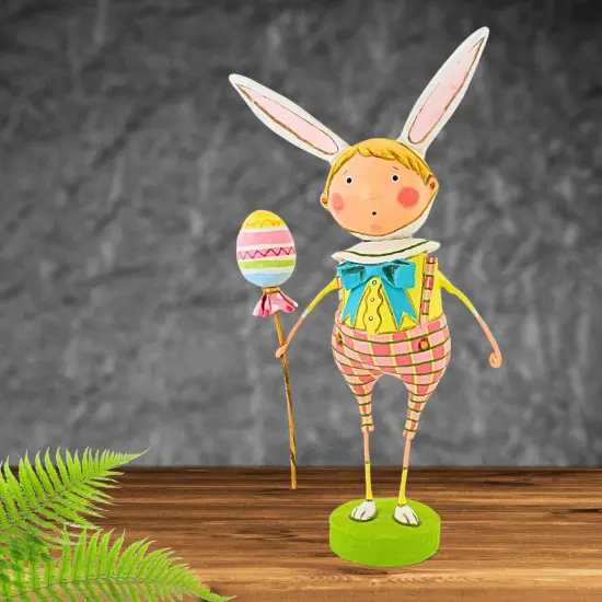 Lori Mitchell 12.0 Inch Hippity Hoppity Easter Figurine , Lightweight Spring Decor Easter Bunny Costume Pink {4}