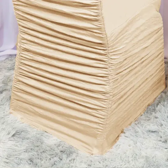 Heritage Rouge Embossed Spandex Chair Seat Cover Champagne {5}