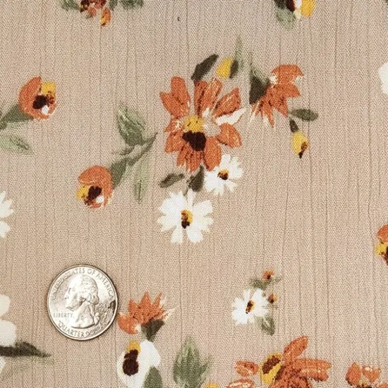 1 Yard Hazelnut Rayon Crinkle Fabric Lightweight Apparel 50/52 Inch Width {3}