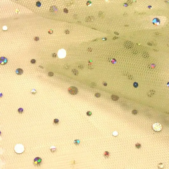 1 Yard Lime Holographic Poly Mesh Fabric 58/60" Wide Sheer Polyester for Party Decor {1}