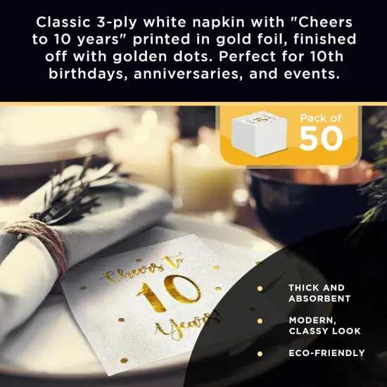 Cheers to 10 Years Cocktail Napkins {5}