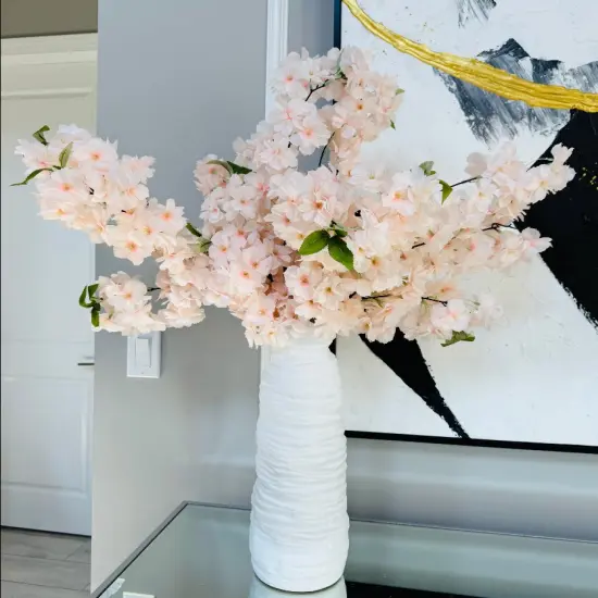 Sienna Cream Nude Blush Silk Cherry Blossom Flower 3 Branches Pack 40'' Inches Spring {2}