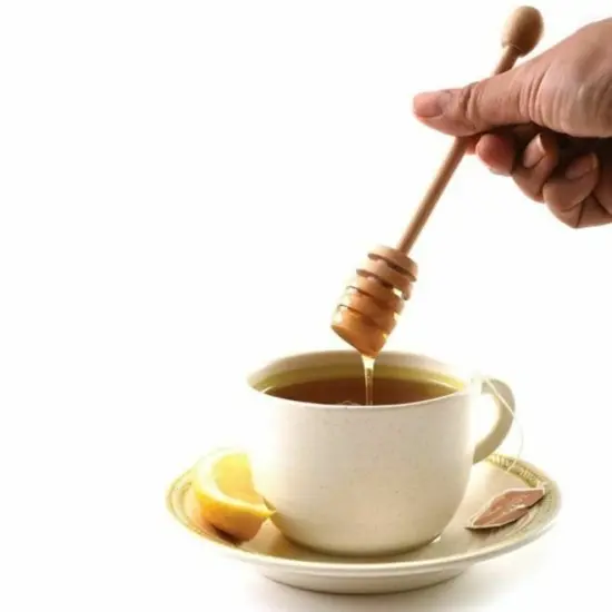 Norpro 6" Long Beechwood Honey Dipper / Syrup Drizzle Stick Dip Server {4}