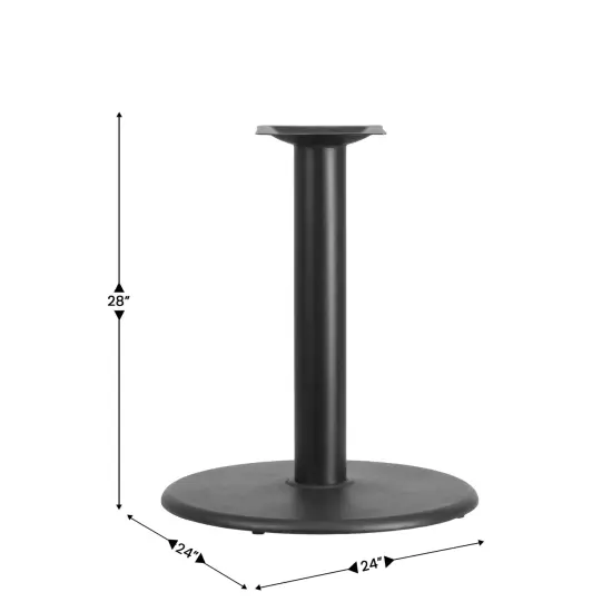 Emma and Oliver 24'' Round Restaurant Table Base with 4'' Dia. Table Height Column Black {2}