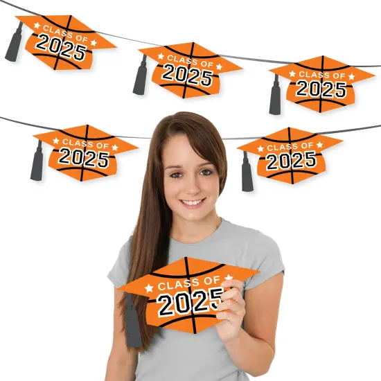 Big Dot of Happiness Grad Basketball - Grad Cap Decorations DIY 2025 Graduation Large Party Essentials - Set of 20 {3}
