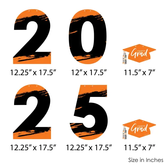 Big Dot of Happiness Orange Grad - Best is Yet to Come - Large Orange Graduation Party Decorations - 2025 - Outdoor Letter Banner {7}