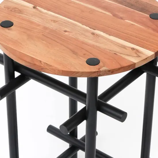 Wood & Iron Side Table {5}