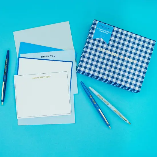 BLUE MOTIVATIONAL PEN SET {2}