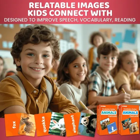 QUOKKA 104 Animal Flash Cards Set &ndash; Kids and Adults Vocabulary Builder for ABA Therapy, Early Childhood Education, ESL Teaching &ndash; Picture Cards for Speech Therapy and Vocabulary Building Activities {2}