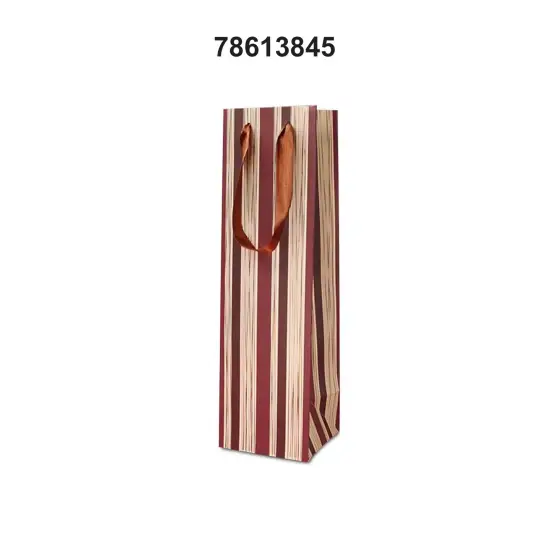 Vibrant Multi-Stripe Wine Bag 4 1/8" x 4 1/8" x 14 1/4" {3}