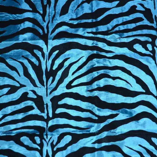 Flocking Velvet Zebra on Taffeta Fabric 60" Wide for Curtains, Apparel & Costumes Platinum Zebra {7}