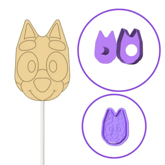 Blue Heeler Cake Pop Mold Round face {2}