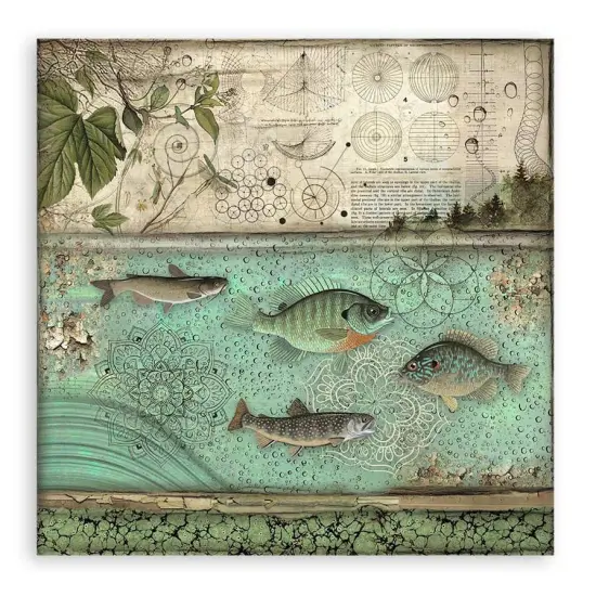 Stamperia Single-Sided Paper Pad 12"X12" 22/Pkg-Forest, 18 prints + 6 Grass Paper {6}