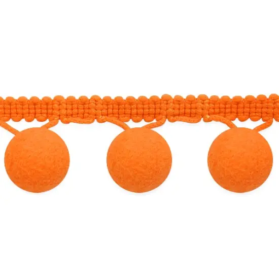 5 yards ofBonita Pom PomFringe Trim | 5 yard cut Orange {1}