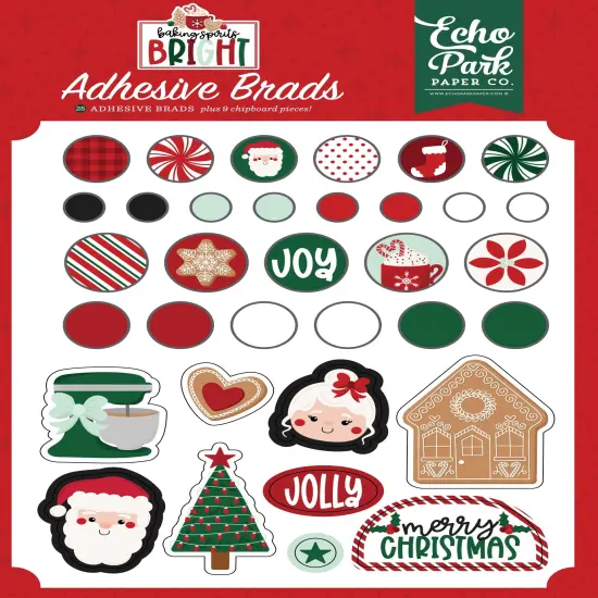 Echo Park Decorative Brads-Baking Spirits Bright {1}