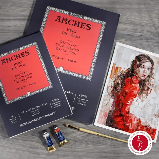 Arches Huile Cold Pressed Oil Pad 9"X12"- 140lb, 12 Sheets {7}