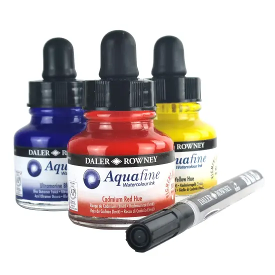Daler-Rowney FW Acrylic Ink Starter Set 3/Pkg-Assorted Colors {6}