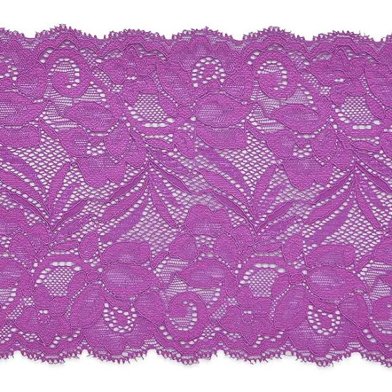 5 Yards of Brea 5 1/2" Stretch Raschel Lace Trim | 5 yard cut Purple {1}