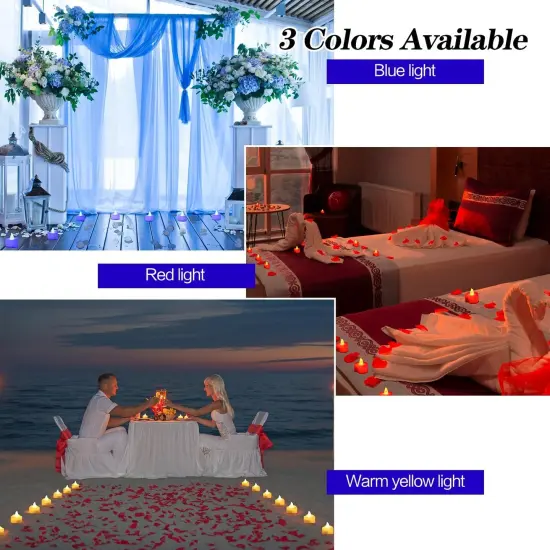 Artificial Rose Petals with LED Tea Lights Kit, for Special and Romantic Night Valentine Wedding Decor {3}
