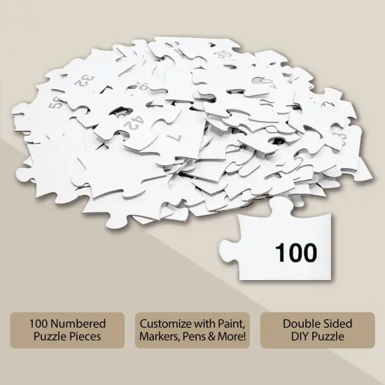 100 Pieces Blank Puzzles to Draw On, 27x36 inches Large Make Your Own Jigsaw Puzzle for DIY Wedding Guest Book, Kids Crafts White {5}