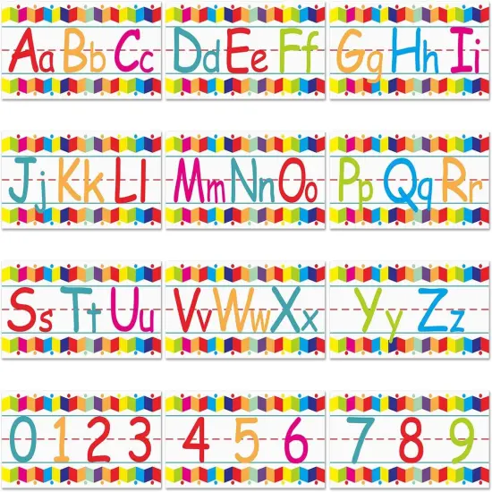 12 Pcs Self Adhesive Alphabet Number Line for Classroom {1}