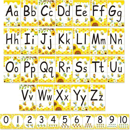 Bee Themed ABC Poster Classroom Wall Alphabet {1}
