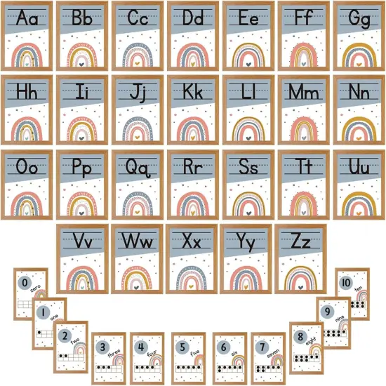 37pcs Boho Alphabet Line Bulletin Board Set {1}