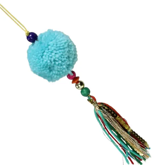 Northlight 8" Turquoise Blue Dangling Tassel Christmas Ornament {3}