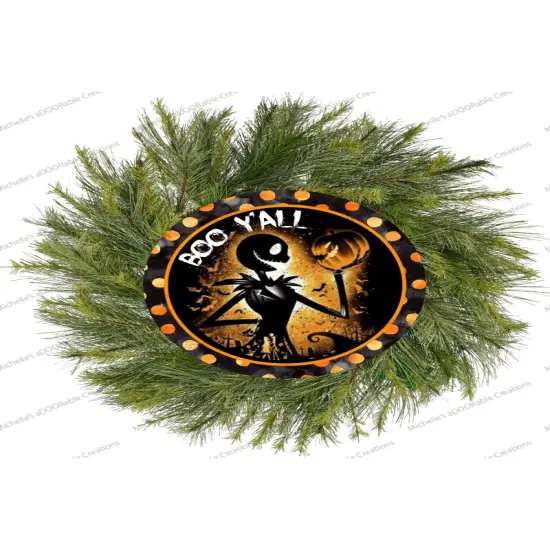 Boo Yall Skeleton Halloween Sign {3}