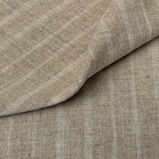 1 Yard Washed Linen Two Tone Uneven Stripe Sewing Crafts Fabric 60" Width Tone Natural/Light N {4}