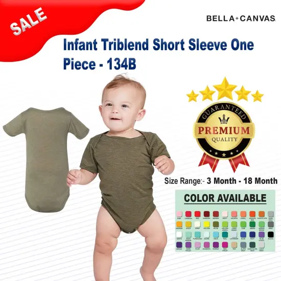 Bella + Canvas&reg; Infant Triblend Short Sleeve One Piece - 134B Peach Triblend {2}