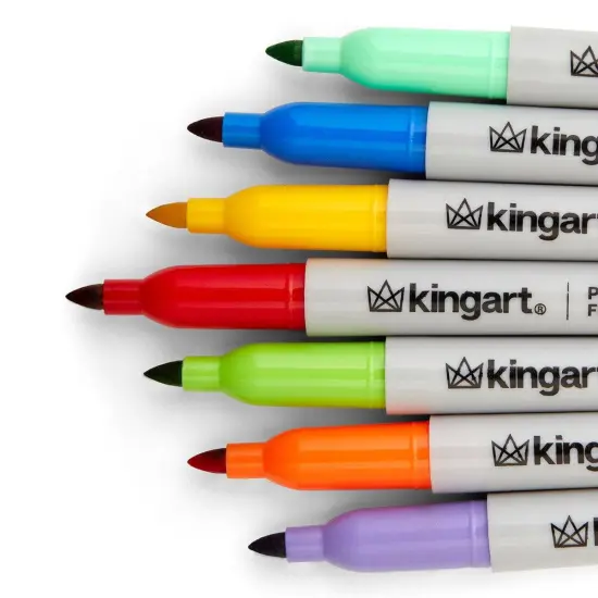 KINGART&reg; Permanent Fine Tip Markers 24 Colors {5}