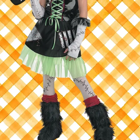 Girls Monster Bride Costume with Dress Hat Bolts and Petticoat {3}