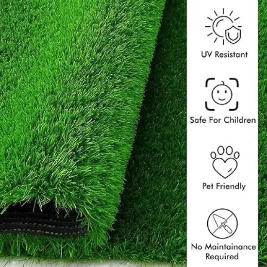6Ftx10Ft Artificial Grass Carpet with 15mm Turf and Drainage {2}