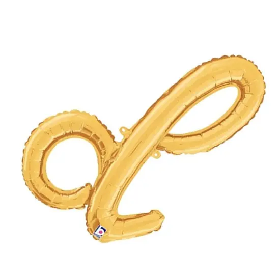 Betallic&reg; 24 inch Script Letter D Gold Air Fill Only {4}