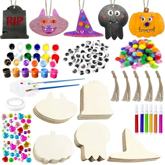 Wooden Slices Blank Cutouts - Halloween Crafts for Kids Decorations {1}