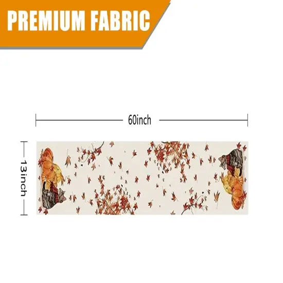Fall Table Runner Pumpkins Cat Maple Leaf Autumn Harvest Seasonal Thanksgiving Decorations for Home Kitchen Dining Room Party Decor 13 x 60 Inch {2}