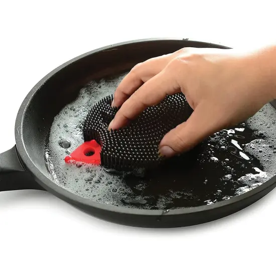 Norpro Silicone Dish Scrubbing Sponge / Vegetable Scrubber Brush - Black Hedgehog Shaped {6}