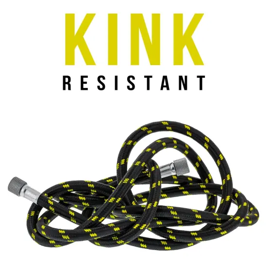 Premium 25 Foot Nylon Braided Airbrush Hose - 1/8" BSP Air Brush Adapter Fitting Connectors on Both Ends (Hose color may vary) {5}