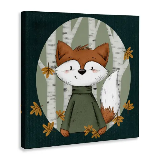 Stupell Industries Autumnal Fox & Birch Trees Canvas Design by Sarah Hickman {3}