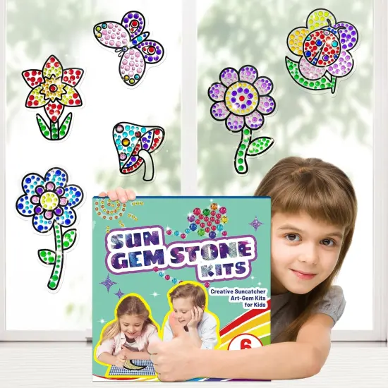 Diamond Window Craft Kits for Girls Kids Suncatcher Art for 6 7 8 9 10 11 12 Years Old DIY Gem Painting Supplier Set {2}