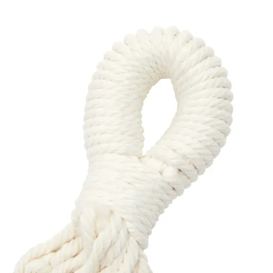 Macrame Fruit Hammock for Kitchen Under Cabinet with 2 Hooks, Hanging Net Basket for Bananas and Produce Storage (6 x 25 x 15 In) White {6}