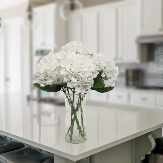 Six-Piece Hydrangea Flower Stems, Cream White Durable Stems with Fade Resistant Color, Stylish Accents for Weddings, Parties & Home Use {4}