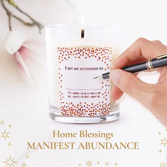Magnificent 101 Set of 3 Long-Lasting Abundance Unlimted Mindset Smudge Candles | 3.5 Oz Each - 42 Hour Burn | Made of Soy Wax, Sage Herbs for House Energy Cleansing & Manifestation White {5}