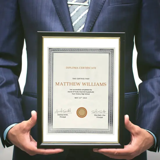 50 Sheets Silver Foil Certificate Paper for Printing - Customizable Blank Cardstock with Border for Graduation Diploma, Achievement Awards, Recognition Documents (8.5 x 11 in, Ivory) {2}