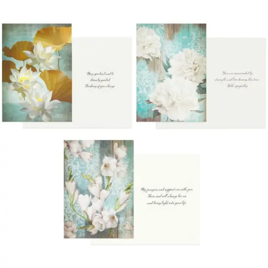 Floral Sympathy Cards with Envelopes for Funeral, Memorial, Condolence, 6 Designs (5 x 7 In, 24 Pack) Multicolor {6}