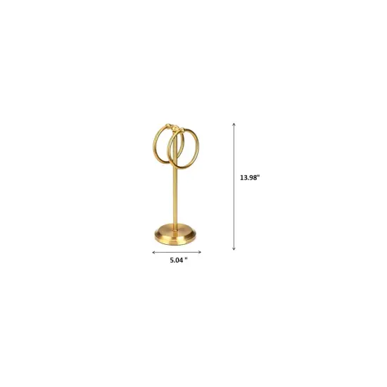 Classical Double Ring Design Fingertip Towel Holder Gold {3}