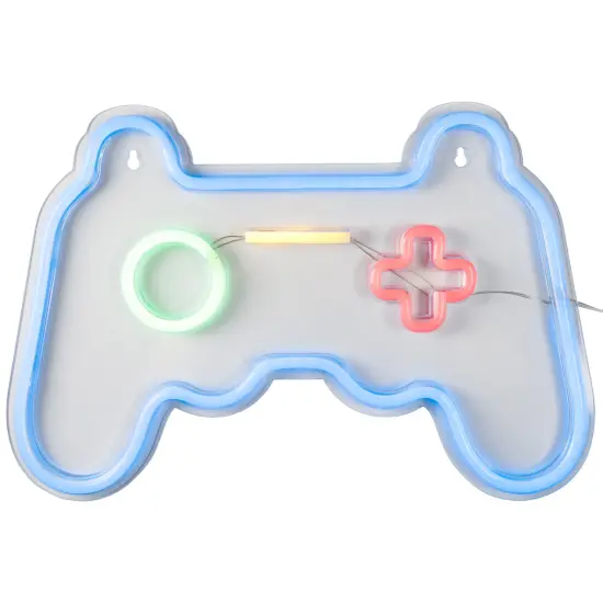 Northlight LED Video Game Controller Neon Lighted Wall Art - 11" Blue {3}