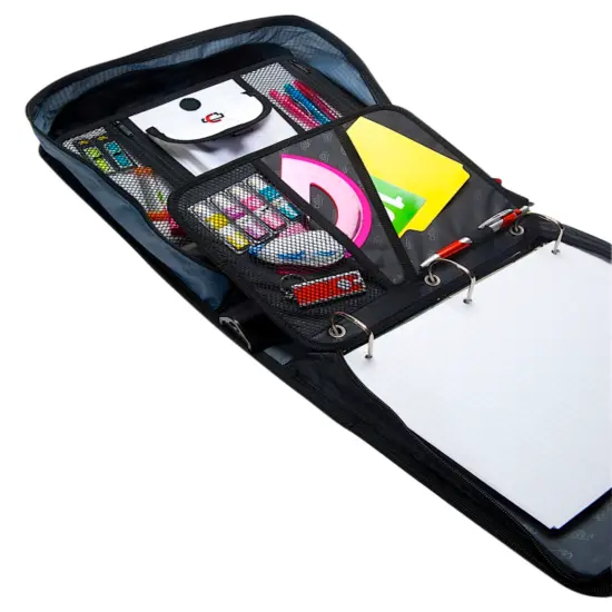 Case&middot;it Dual Ring Zipper Binder, D-Ring, 2 Inches, Black {4}