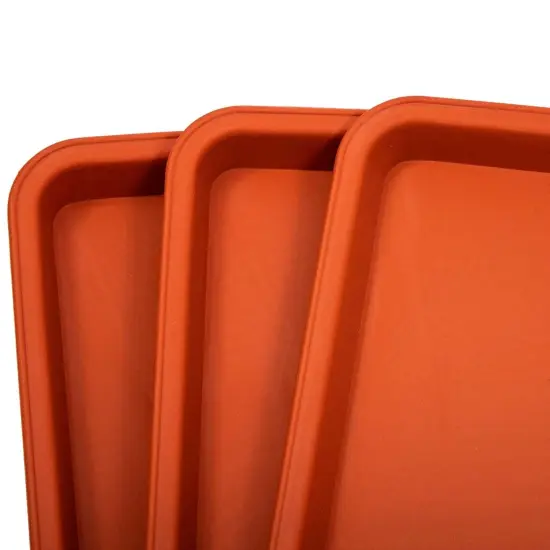 8 Pack Large Plastic Plant Drip Trays for Watering, Rectangular Planter Saucer Pans for Indoors, Outdoors, Garden Supplies (Terracotta Red, 16.5"L x 6.5"W) {4}